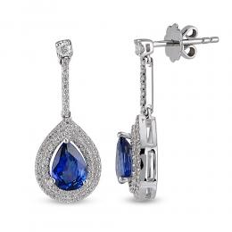 0,44ct Sapphire Diamond Earrings 